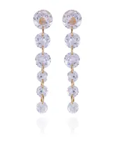 Vince Camuto Gold-Tone Clear Glass Stone Drop Earrings