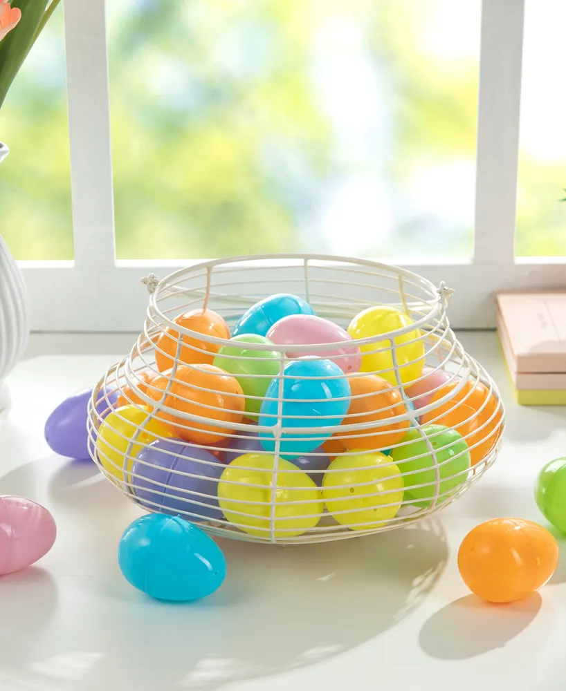 Glitzhome 90 Pack 2.25" H Easter Plastic Fillable Eggs in 6 Colors, 15 of Each
