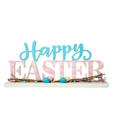 Glitzhome 15.75" L Easter Wooden "Happy Easter" Table Decor