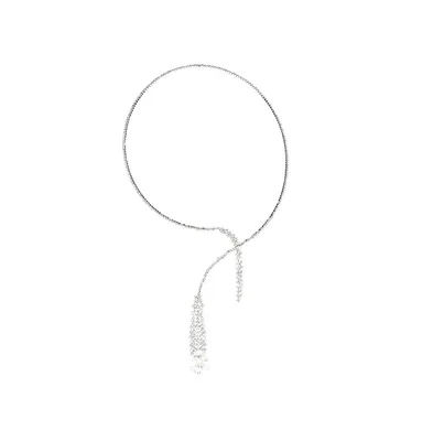 Sohi Women's Silver Bling Drop Necklace