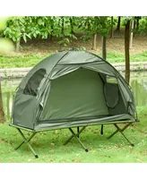 Outsunny Camping Tent Cot Combo, Single Person Off-Ground Tent