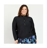 Calypsa Women's Plus Half-Zip Nora Swim Top