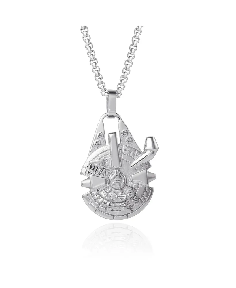 Star Wars Millennium Falcon Pendant, Stainless Steel, 22" Box Chain