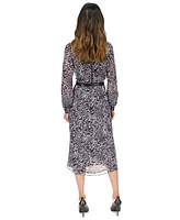 Michael Michael Kors Women's Animal-Print Kate Belted Dress