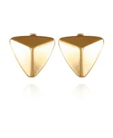 T Tahari Gold-Tone Pyramid Clip On Earrings