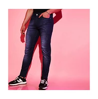 Campus Sutra Men's Navy Blue Dark-Wash Denim Jeans