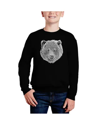 Bear Face - Big Boy's Word Art Crewneck Sweatshirt