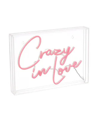 Crazy In Love Contemporary Glam Acrylic Box Usb Operated Led Neon Light