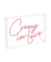 Jonathan Y Crazy In Love Contemporary Glam Acrylic Box Usb Operated Led Neon Light