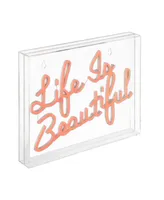 Jonathan Y Life Is Beautiful Contemporary Glam Acrylic Box Usb Operated Led Neon Light