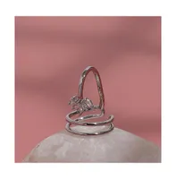 Sohi Women's Silver Minimal Metallic Finger Ring