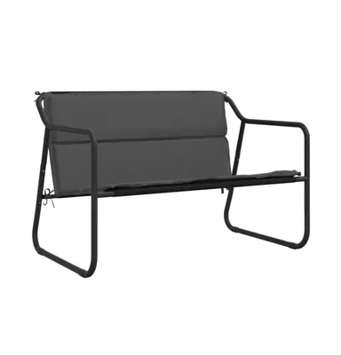2-Seater Patio Bench with Cushion Anthracite Steel