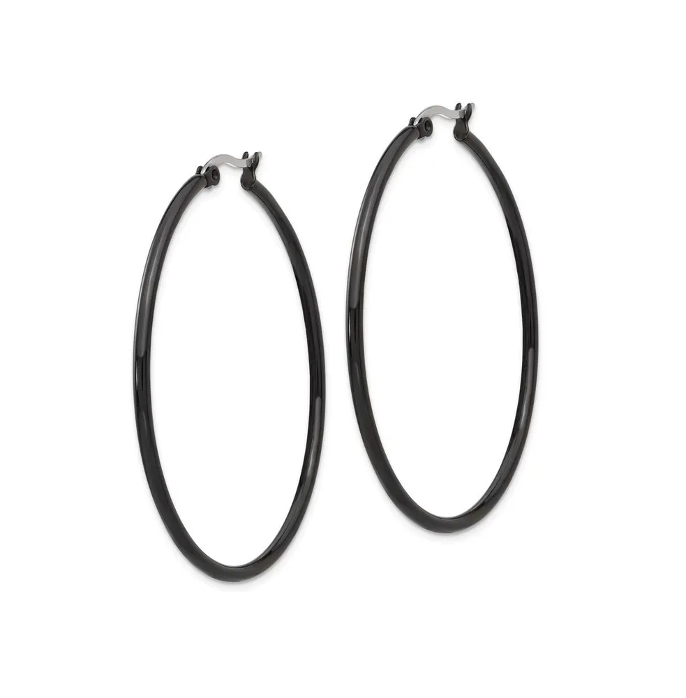 Chisel Stainless Steel Polished plated Hoop Earrings