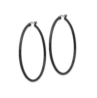 Chisel Stainless Steel Polished plated Hoop Earrings