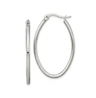 Chisel Stainless Steel Polished Oval Hoop Earrings