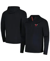 Men's LevelWear Black Chicago Bulls Zander Hoodie Raglan Quarter-Zip Top