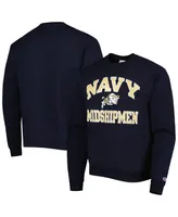 Men's Champion Navy Navy Midshipmen High Motor Pullover Sweatshirt