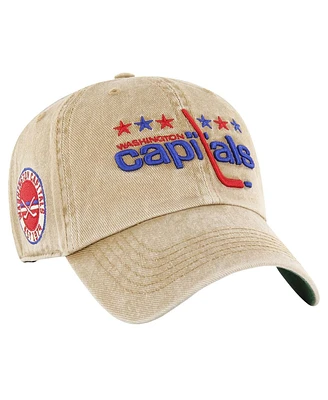 Men's '47 Brand Khaki Washington Capitals Earldor Clean Up Adjustable Hat