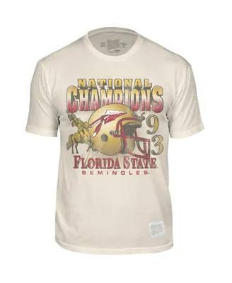 Men's Original Retro Brand Cream Distressed Florida State Seminoles T-shirt
