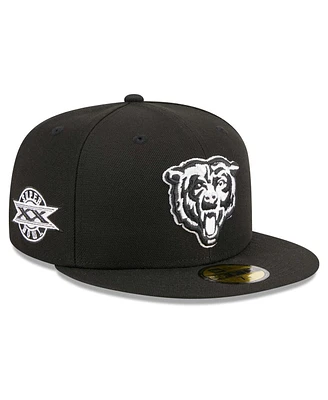 Men's New Era Black Chicago Bears Alternate Logo Main Patch 59FIFTY Fitted Hat