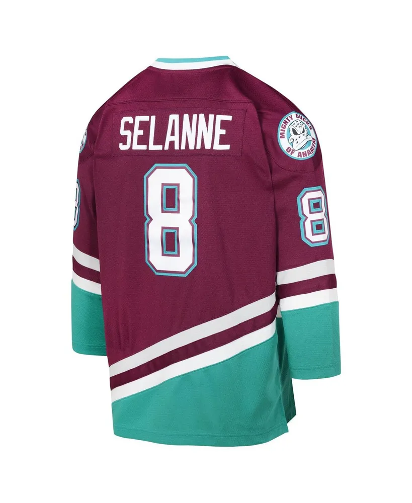 Big Boys Mitchell & Ness Teemu Selanne Maroon Anaheim Ducks 1996 Blue Line Player Jersey