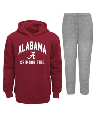 Infant Boys and Girls Crimson, Gray Alabama Crimson Tide Play-By-Play Pullover Fleece Hoodie Pants Set