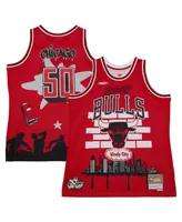 Men's Mitchell & Ness x Tats Cru Red Chicago Bulls Hardwood Classics Fashion Jersey