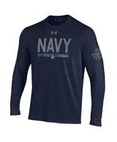 Men's Under Armour Navy Midshipmen Silent Service Sub Long Sleeve T-shirt