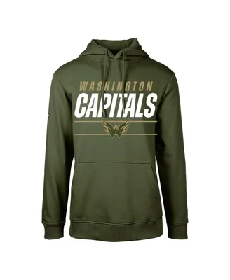 Big Boys LevelWear Olive Washington Capitals Podium Fleece Pullover Hoodie