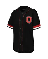 Women's The Wild Collective Black Ohio State Buckeyes Button-Up Baseball Shirt