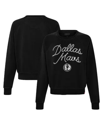 Women's Sportiqe Black Dallas Mavericks Ashlyn Raglan Pullover Sweatshirt