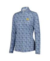 Women's Ep New York Blue 2024 Presidents Cup Broken Geometric Print Quarter-Zip Pullover Top