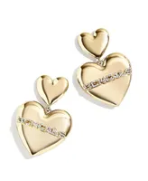 Women's Wear by Erin Andrews x Baublebar Gold-Tone Cincinnati Bengals Heart Statement Drop Earrings - Gold