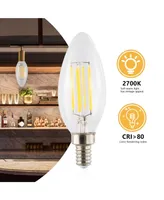 Vintage Like Non-Dimmable C35 4-Watt Led Edison Glass Bulbs with E12 Base (Pack of 6)