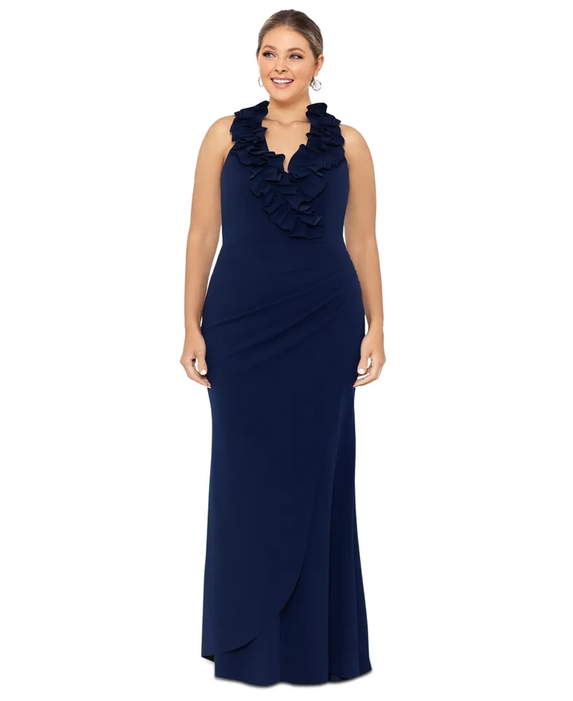 Xscape Plus Size Ruffled Gown