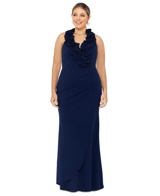 Xscape Plus Size Ruffled Gown