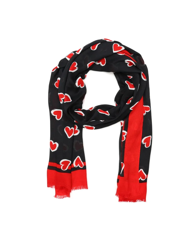 kate spade new york Women's Brushstroke Hearts Oblong Scarf - 1