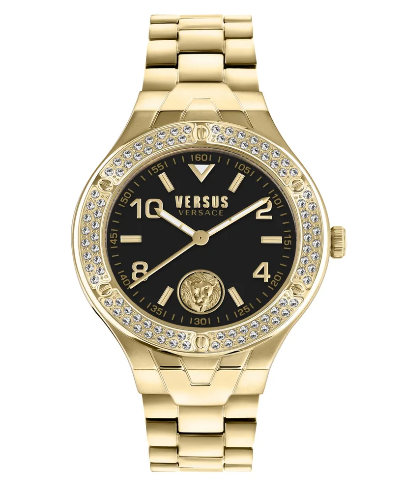 Versus Versace Women's Vittoria Three Hand Gold-Tone Stainless Steel Watch 38mm