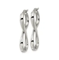Chisel Stainless Steel Polished Infinity Symbol Twist Hoop Earrings