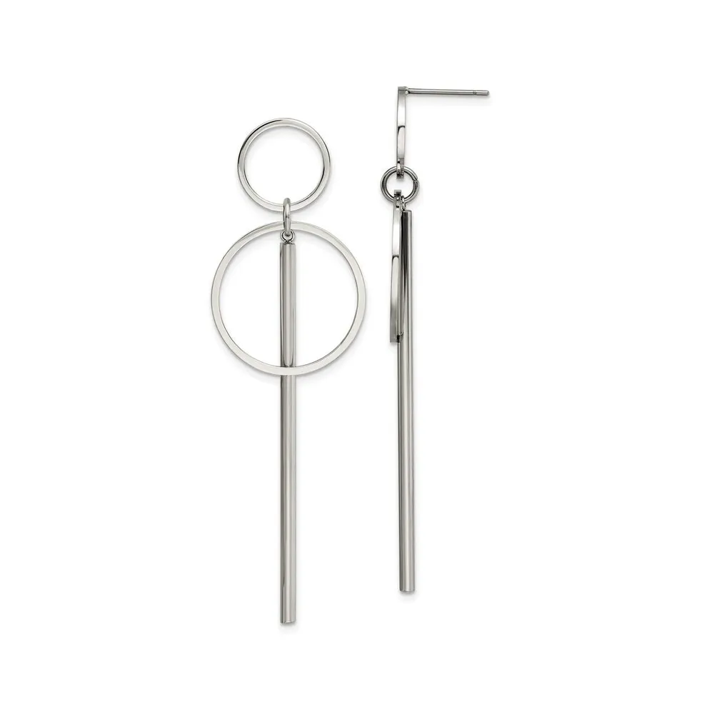 Chisel Stainless Steel Polished Dangle Earrings