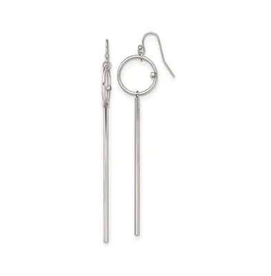 Chisel Stainless Steel Crystal Bar Dangle Shoulder Duster Earrings