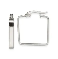 Chisel Stainless Steel Polished Square Hoop Earrings