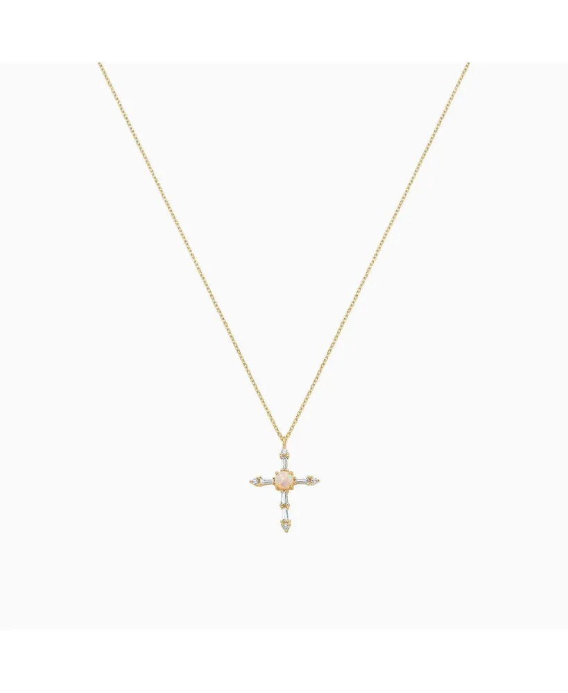 Opal Cross Necklace