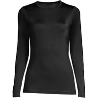 Lands' End Women's Thermaskin Heat Long Sleeve Crewneck Underwear Top