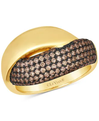 Le Vian Chocolatier Chocolate Diamond Crossover Statement Ring (3/4 ct. t.w.) in 14k Gold