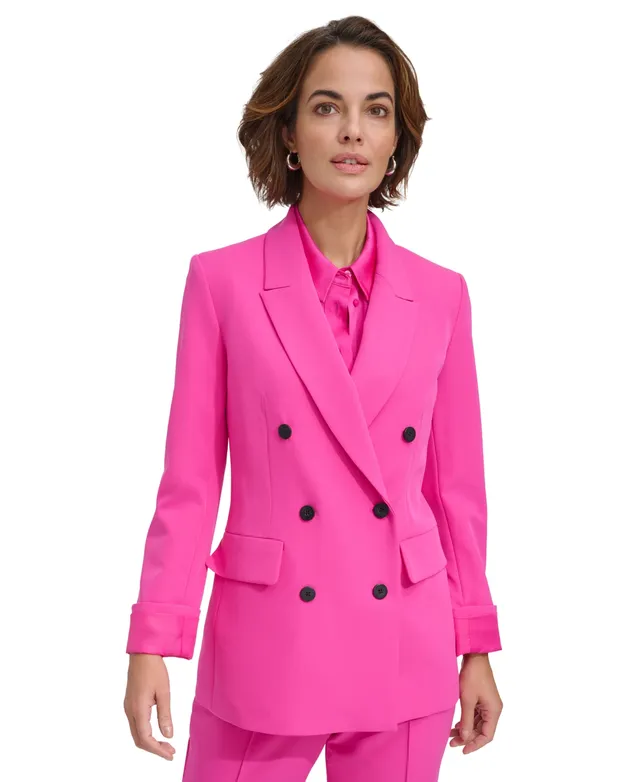 Dkny Women's Double-Breasted Wool Blend Coat