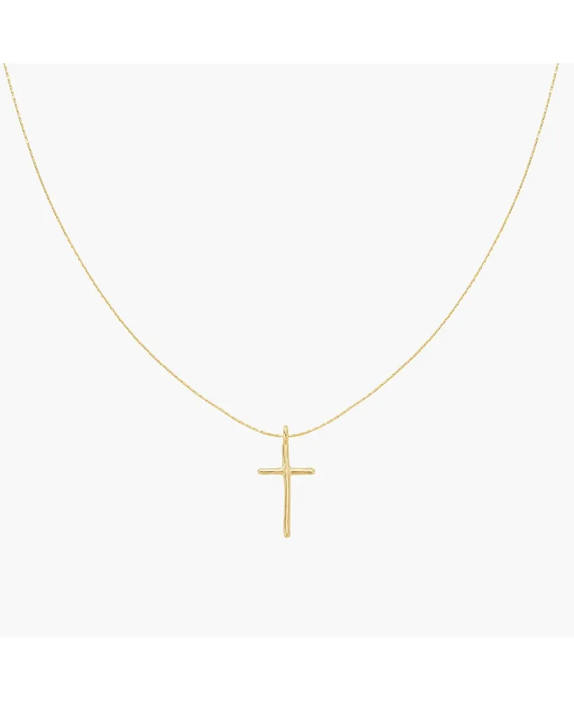 Bearfruit Jewelry Sterling Silver 18k Gold Plated Ariel Cross Necklace