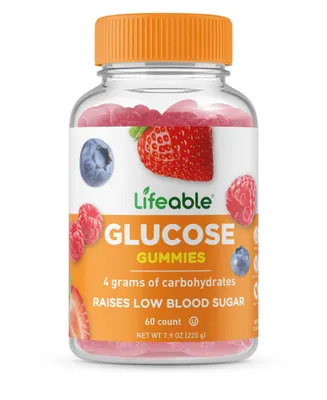 Lifeable Glucose Gummies - Raise Low Blood Sugar - Great Tasting Natural Flavor, Dietary Supplement Vitamins - 60 Gummies