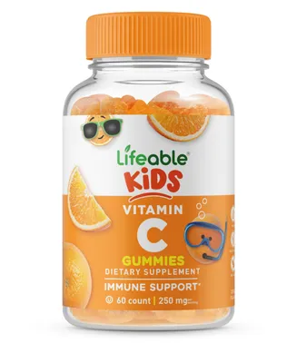 Lifeable Vitamin C for Kids 250 mg Gummies - Immune System - Great Tasting Natural Flavor, Dietary Supplement Vitamins - 60 Gummies