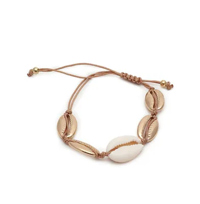 Sohi Women's Gold Metallic Shell Charm Bracelet